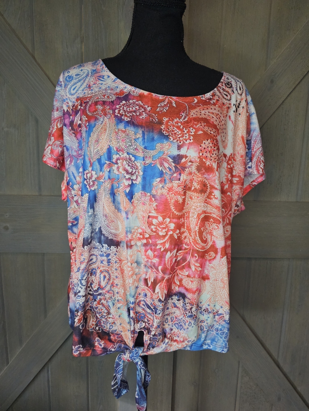 One World Paisley Blouse sz XL